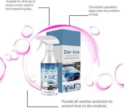 2pcs Deicing Agent, Window Snow Spray, Deicing Spray, Melting Spray, Deicer for Car Windshield, Winter Car Essentials, Fast Ice & Snow Melting Spray（120ml）