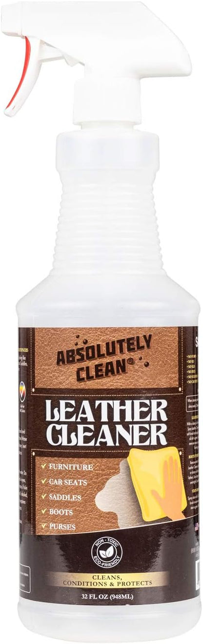 Amazing Leather Cleaner/Conditioner/Deodorizer | Powerful, Natural Enzyme Cleaner | USA Made | Great for Leather & Vinyl, Furniture, Boots, Purses, Clothing & More Removes Stains Spray & Wipe (16oz)