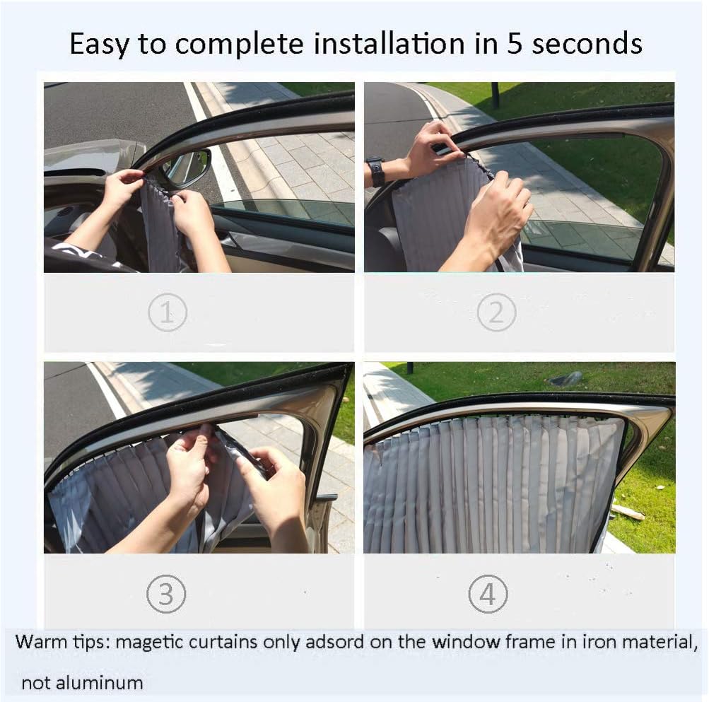 ZATOOTO Suede Car Window Shades 4PCS - Car Window Covers for Ultimate Privacy, UV Protection, and Heat Insulation, Side Window Sun Shade Perfect for Camping, Travel, Baby Safety, and Daily Use