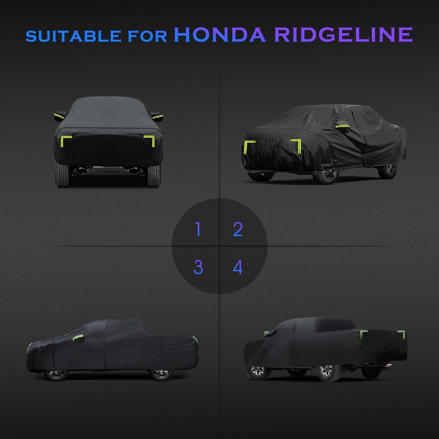 Car Cover Custom Fit for Honda CRV 1997-2025,Toyota RAV4 1996-2025, 6 Layers Truck Cover Waterproof All Weather for Automobiles,Outdoor Full Exterior Cover,Rain, Sun, Wind Protection,Black