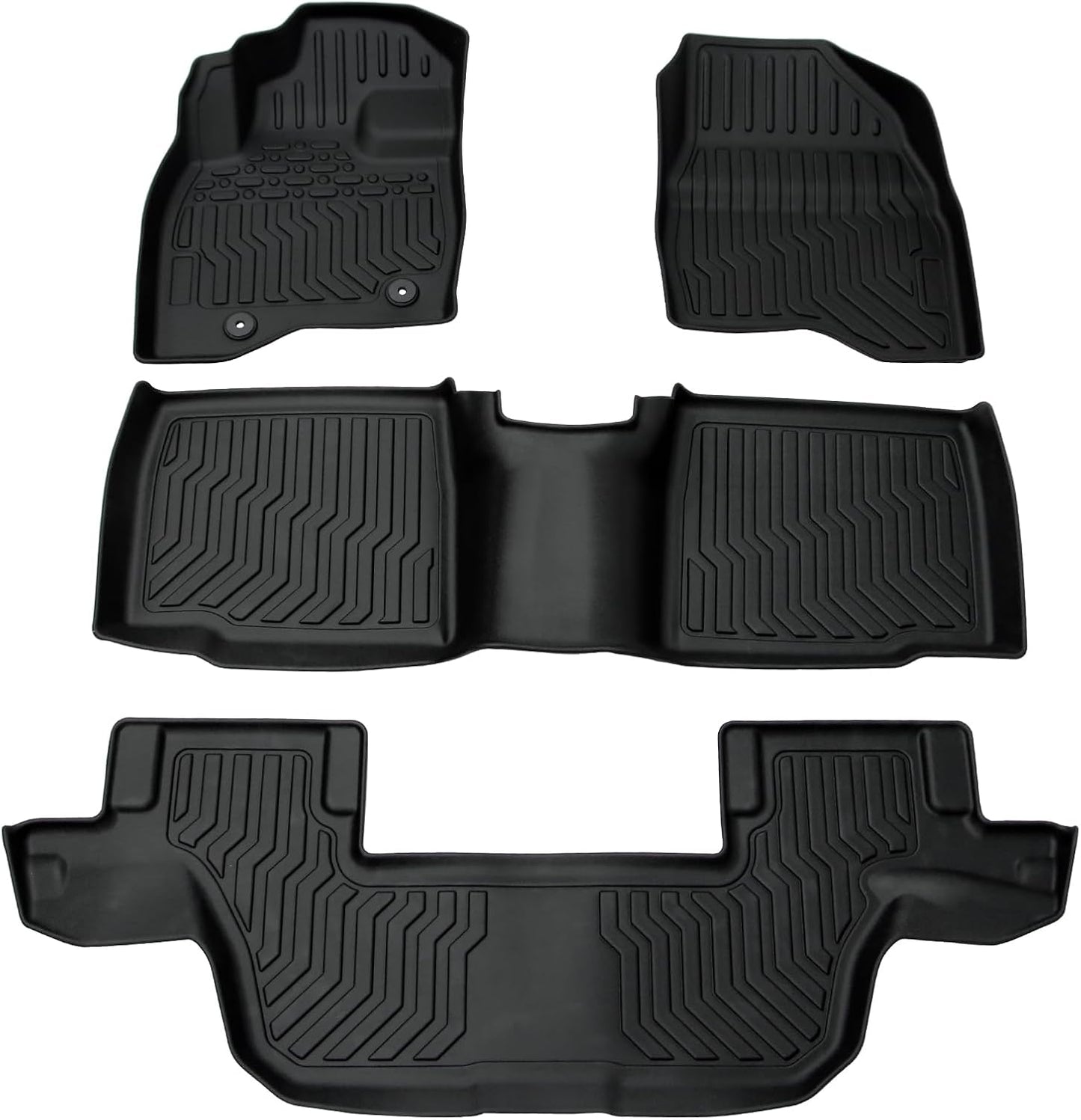 All Weather Floor Mats for 2016-2019 Chevy Cruze (No Fit 2016 Cruze Limited), Chevy Cruze Floor Mats, 1st and 2nd Maximum Coverage, 3D Waterproof TPE Rubber Protector Car Mats Full Set Liners