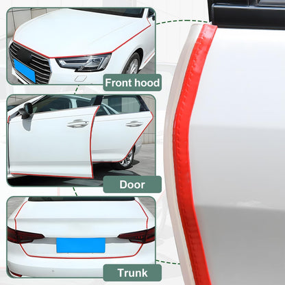 Osilly Car Door Edge Guards, 16Ft Rubber Seal Car Door Edge Trim, U Shape Door Edge Protector Guard, Aluminum Weather Proofing Automotive Door Edge Molding Protection for Most Car (Black)