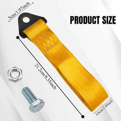 Racing Tow Strap, Tow Strap with Hooks, Sports Trailer Belt, Car Modification High Strength Nylon Traction Rope Decor Trailer Hook Belt Fit for Front or Rear Front Bumper Decoration (Red)