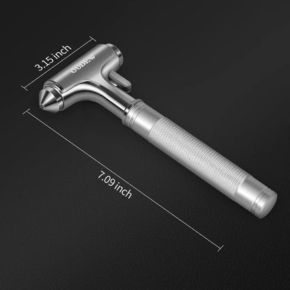 Car Safety Hammer, Car Glass Breaker with Seat Belt Cutter, Automotive Escape Tool with Lighting Function, Metal Window Breaker, Emergecy Safety Hammer for Auto Accidents (Black)