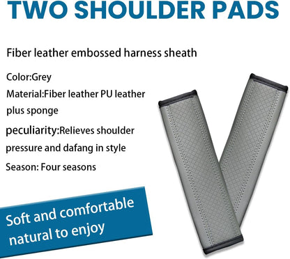 Osilly 2PCS Car Seat Belt Cover, Carbon Fiber Seatbelt Shoulder Protection, Soft Car Seat Belt Strap Cushion Protect Your Neck and Shoulder, Car Accessories Seat Belt Pad for Car Truck (Red)