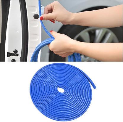 Osilly Car Door Edge Guards, 16Ft Rubber Seal Car Door Edge Trim, U Shape Door Edge Protector Guard, Aluminum Weather Proofing Automotive Door Edge Molding Protection for Most Car (Black)