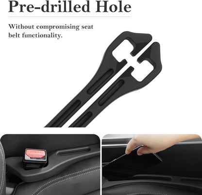 Car Seat Gap Filler 2-Pack, Universal Car Seat Gap Filler Organizer, Seat Gap Plug – Fills Gap Between Seat & Console, Drop-Proof Guard for Phones, Keys & Cards, Fits Cars, SUVs, Trucks, Black