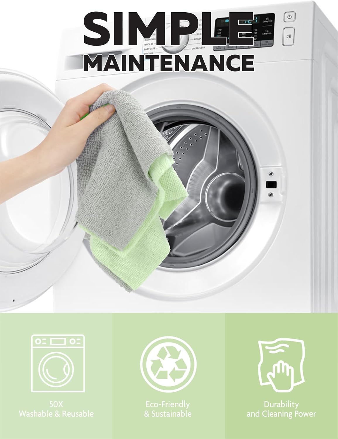 Fantasticlean Microfiber Cleaning Cloth Roll -75 Pack, Tear Away Microfiber Towels, 12" x 12", Reusable, Washable, Scratch Free, Ultra Absorbent for All-Around Cleaning Supplies (DimGray)
