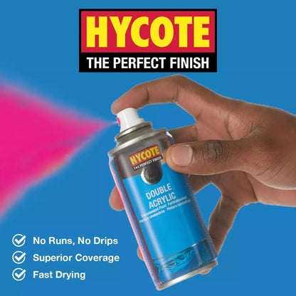 Hycote Black Spray Paint, Gloss Black, 13.5 Oz - Fast Drying, UV & Weather Resistant, Acrylic Formula for Superior Protection – For Automotive & DIY Use, 400ml