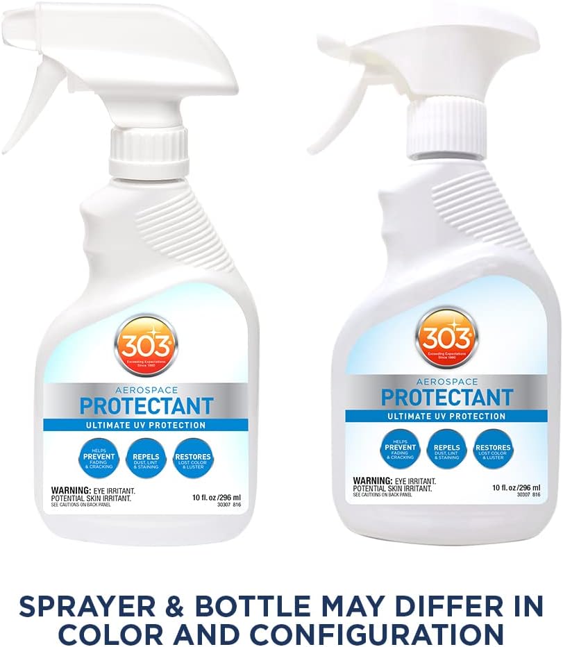 303 Products Aerospace Protectant Spray, UV Protection for Outdoor Surfaces – Protects Vinyl, Plastic & Rubber, Repels Dust & Dirt, Matte Finish, 10 oz