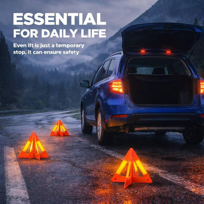 Safety Triangles for Vehicles, 6 Set Emergency Warning Reflective Triangles, Modular Two-Piece Design, High Visibility Roadside Safety Triangles for Car, Truck, SUV