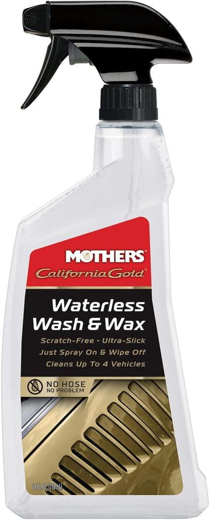 Mothers California Gold Waterless Wash & Wax, 24 oz. — Quick & Easy Car Care Without Water, Spray On & Wipe Off Ultra-Slick Formula Safely Removes Dirt & Grime Scratch-Free (05644)