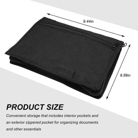 Car Registration Insurance Holder, Glove Box Compartment Organizer Owner Manual Zipped Case, Multipurpose Oxford Cloth Vehicle Document Holder for Essential Gadgets Cards