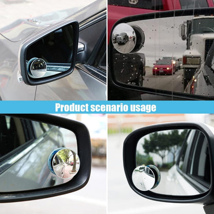 GLSOWEE Car Blind Spot Mirror, 2"" Round Convex Mirror, Frameless HD Glass Rear View Mirror with Wide Angle Adjustable Stick, Universal Vehicle Exterior Accessories for Car SUV Truck (2 PCS)