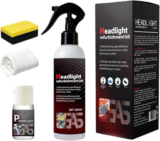 Advanced Car Headlight Restoration Kit, 2026 New Erase Yellowing & Oxidation Restores Clarity with Long-Lasting UV & Ceramic Shield, Headlight Cleaner, Headlight Restoration Spray (1)