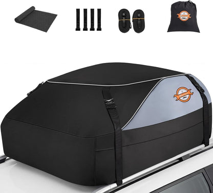 Sailnovo Soft Car Rooftop Cargo Carrier Roof Bag 20 Cubic Feet Waterproof Car Top Carrier, Fits Most Vehicle with/Without Rack, Include Anti-Slip Mat,6 Reinforced Straps,6 Door Hooks