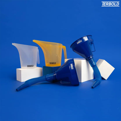 Automotive Flex Funnel with Hose | Wide Mouth Flexible Oil Funnel for Automotive Use - Gas, Transmission Fluid, Car Fuel, Oil Change (Blue)