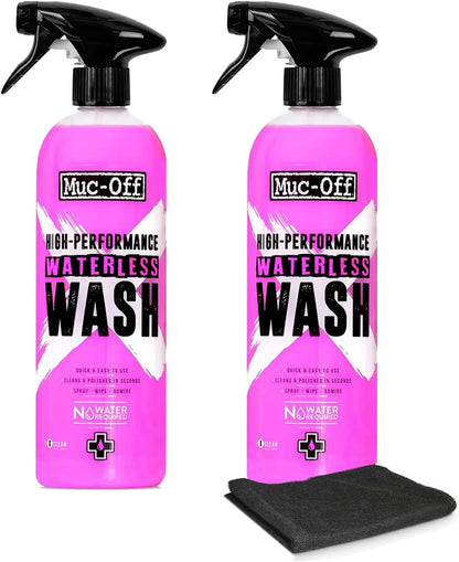 Muc-Off High Performance Waterless Bike Wash 750ml (Pack of 1) | Spray & Wipe Bike Cleaner | No Water Needed | Safe on Carbon Fibre | Cleans & Polishes with a Streak-Free Finish
