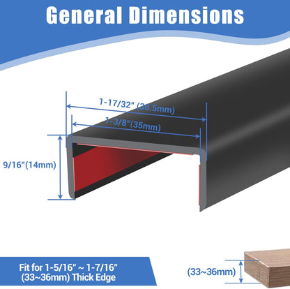 Rubber Edge Trim, Self-Adhesive Rubber Edge Trim, Edge Protector for Sheet Metal, EPDM Material, Fit 1/16"(1.0mm), Length 10Ft, Black Color, U Channel Edge Trim - Colors A