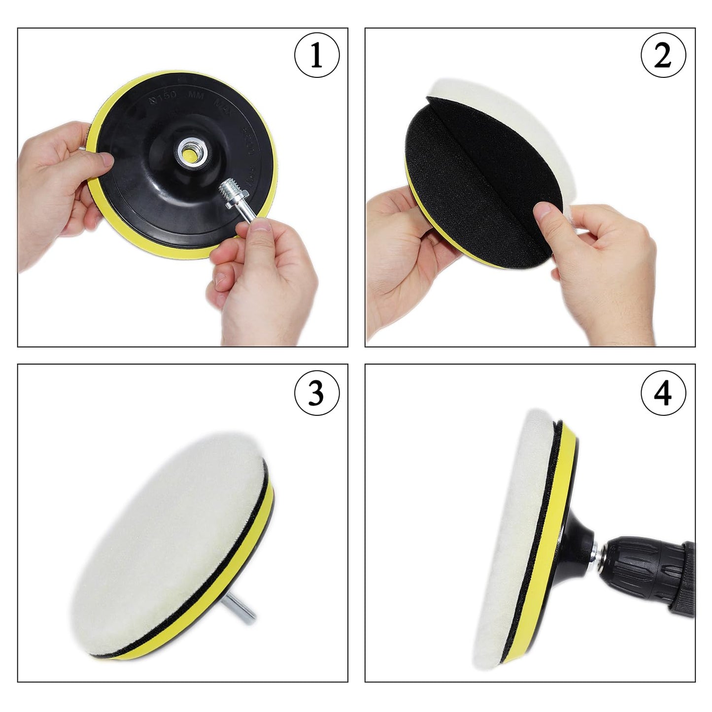 Car Foam Polishing Buffing Kit, Polishing Buffing Pads, Wool Pads,Polishing & Buffing Wheels, for Headlights & Body Foam Wax & Buffer Kits (27)