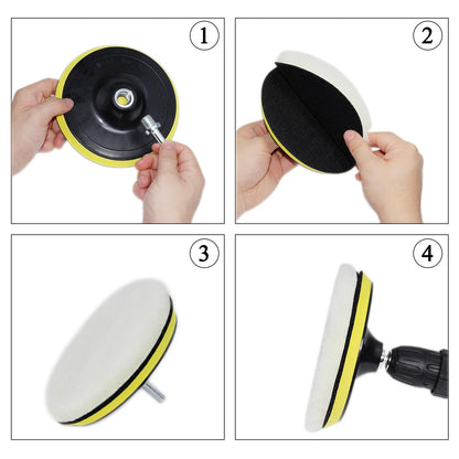 Car Foam Polishing Buffing Kit, Polishing Buffing Pads, Wool Pads,Polishing & Buffing Wheels, for Headlights & Body Foam Wax & Buffer Kits (27)
