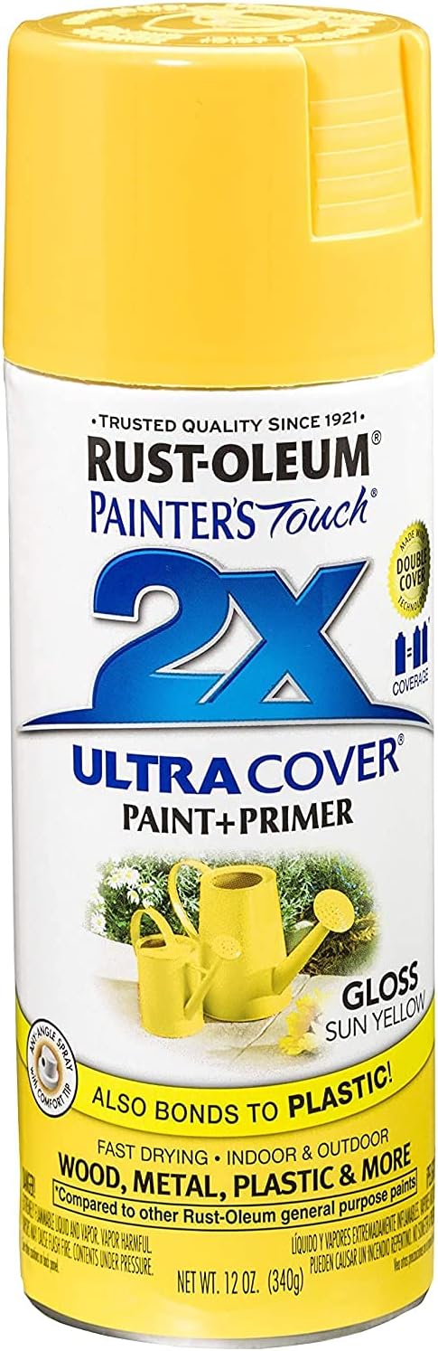 Rust-Oleum 334029 Painter's Touch 2X Ultra Cover Spray Paint, 12 oz, Gloss Clear - Colors D