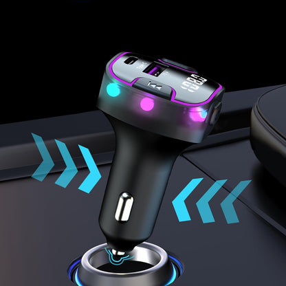 Bluetooth 5.3 Car Adapter, PD &QC3.0 Fast Charging FM Radio Transmitter for Car, Radio Bluetooth Receiver, Hands-Free Calling, U Disk & Colorful Light