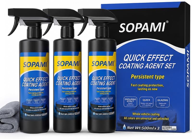 Sopami Ceramic Paint Sealant, Ceramic Coating Maximum Gloss & Shine ceramic wax, car coating spray Extremely Hydrophobic Ceramic Spray Coating for Cars, RVs, Motorcycles, Boats, and ATVs