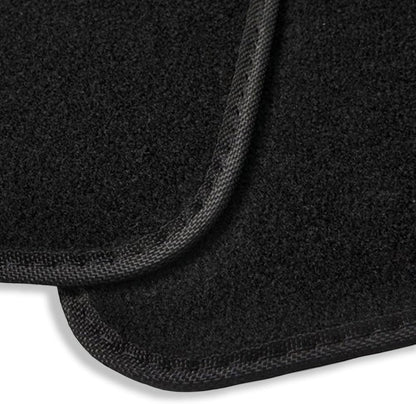 CarsCover Premium Vehicle Mats 4-Piece with Vinyl Heel Pad, Black Carpet Driver Passenger and Rear Floor Mats