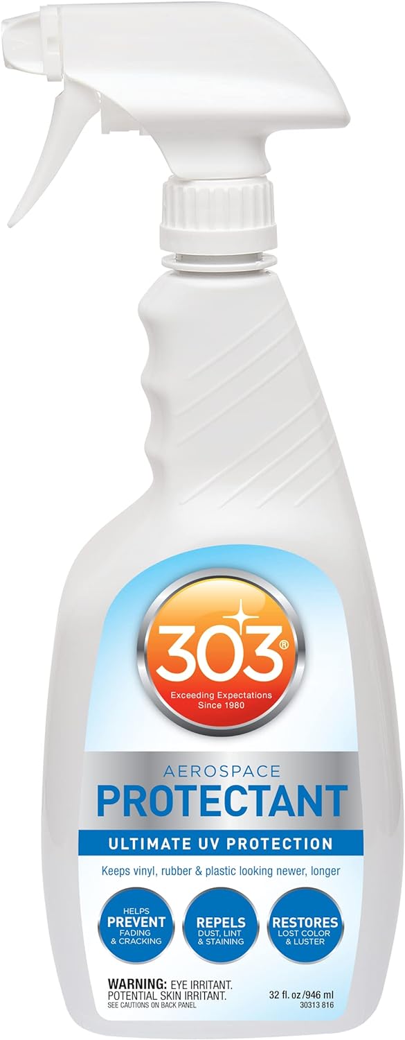 303 Products Aerospace Protectant Spray, UV Protection for Outdoor Surfaces – Protects Vinyl, Plastic & Rubber, Repels Dust & Dirt, Matte Finish, 10 oz