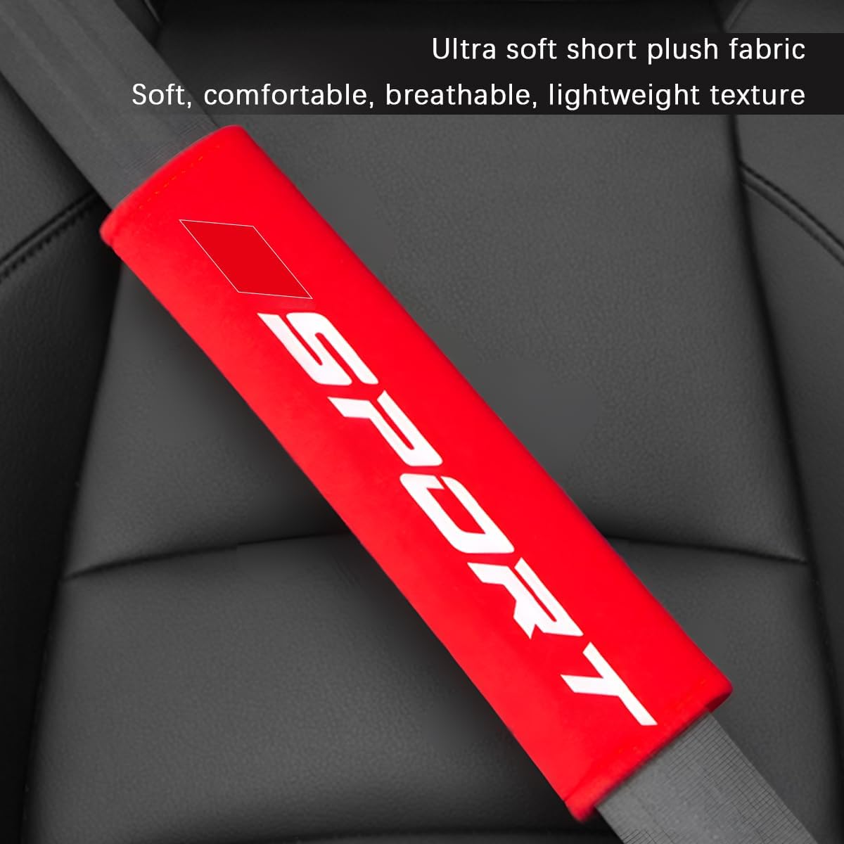 Mandark Car Seat Belt Pad, Vehicle Seatbelt Shoulder Strap Cover for More Comfortable Driving, Auto Interior Safety Belt Protection Cushion Accessories, Universal for SUV, Truck, RV (Black)