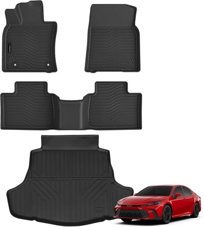 All Weather Floor Mat Fit for Toyota Corolla(Include Hybrid Exclude Hatchback) 2026 2025-2020 TPE Rubber Liners Corolla Accessories All Season Guard Odorless Anti-Slip Liner Black