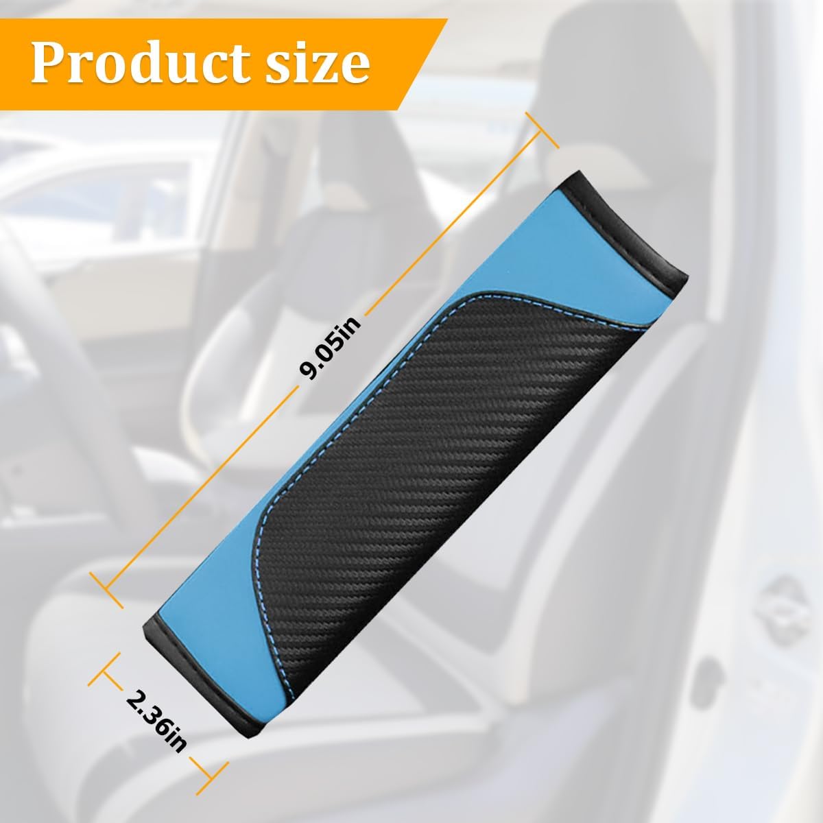 Osilly 2PCS Car Seat Belt Cover, Carbon Fiber Seatbelt Shoulder Protection, Soft Car Seat Belt Strap Cushion Protect Your Neck and Shoulder, Car Accessories Seat Belt Pad for Car Truck (Red)