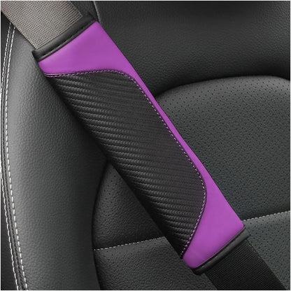 Osilly 2PCS Car Seat Belt Cover, Carbon Fiber Seatbelt Shoulder Protection, Soft Car Seat Belt Strap Cushion Protect Your Neck and Shoulder, Car Accessories Seat Belt Pad for Car Truck (Red)