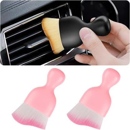 Blilo Car Interior Detailing Brush, Auto Soft Hair Cleaning Brushes, Curved Dirt Dust Collectors, Removal Tool for Dashboard Air Conditioner Vents Leather, Scratch Free (Black/1PCS)
