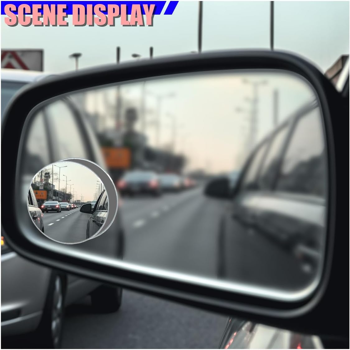 2PCS Heart Shaped Car Blind Spot Mirrors, HD Glass Wide Angle Side Mirrors for Enhanced Safety, Adjustable Frameless Rear View Mirror, Universal Car Exterior Accessories(Heart)