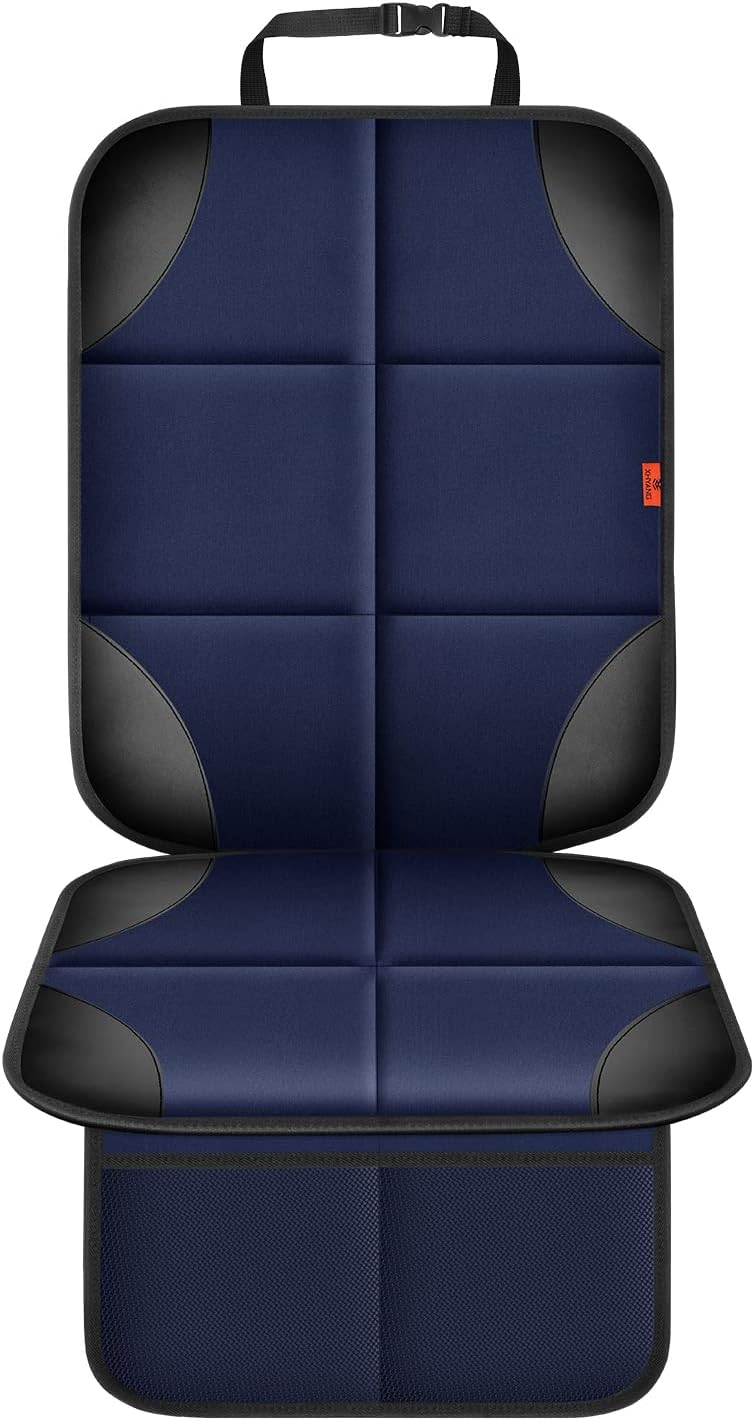 XHYANG Car Seat Protector 1 Pack Car Seat Cushion Mat Thickest Padding,Waterproof 600D Fabric Car Seat Covers for Non-Slip Backing Mesh Pockets for Baby and Pet (Black, 1 Pc)