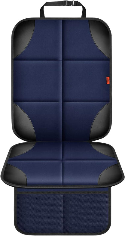 XHYANG Car Seat Protector 1 Pack Car Seat Cushion Mat Thickest Padding,Waterproof 600D Fabric Car Seat Covers for Non-Slip Backing Mesh Pockets for Baby and Pet (Black, 1 Pc)