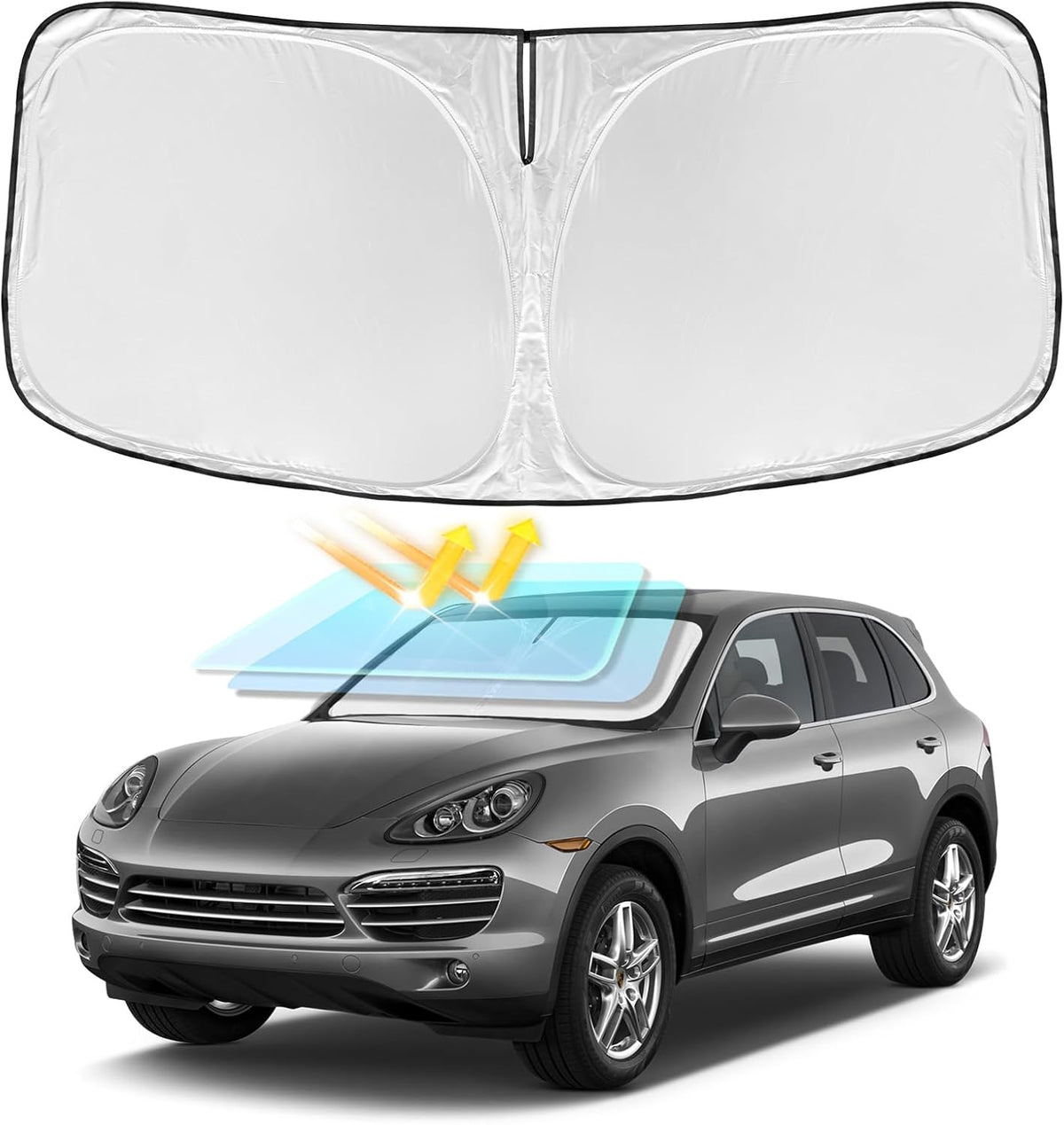 for Toyota Tacoma 2016-2023 2024 2025 2026 Sun Shade Sunshade Windshield Cover - 4 Layers Front Window Shade Custom Fit Tacoma 2Dr 4Dr Pickup Sun Visor 240T Shade Blocks UV Rays Car Accessories - Colors G