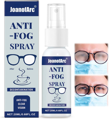 JoanofArc Anti-Fog Spray for Glasses, Lens Cleaner Spray, Prevents Fog on Goggles, Masks, Swim & Ski Goggles, Mirrors & Windshields, Improve Visibility, 20ml Travel Size(0.68 fl oz Each)