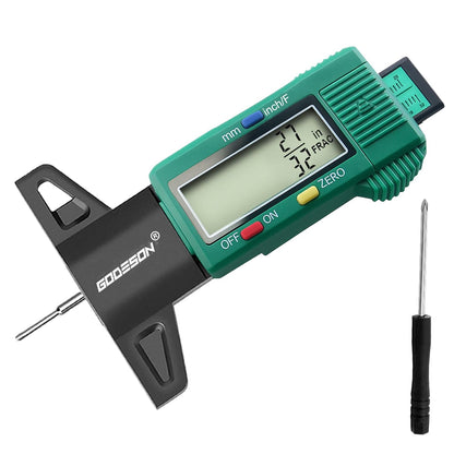 GODESON Tire Tread Depth Gauge, Digital Tire Tread Depth Gauge with 3 Modes-Fractional Inch, Decimal Inch and Millimeter, Tire Depth Gauge for Motorcycles, Cars, SUV, Easy to Read Tread Depth Gauge