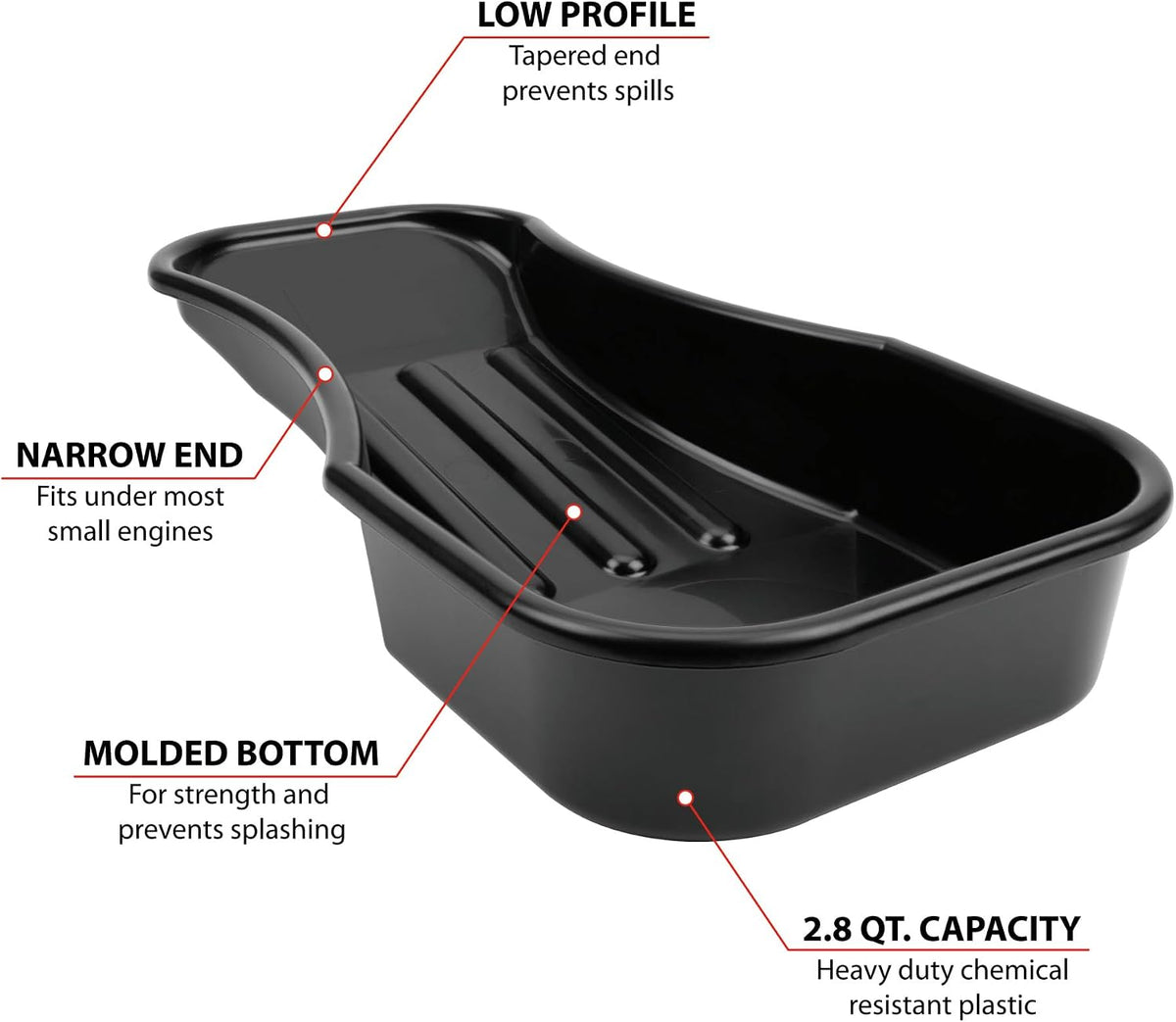 Performance Tool W4071 Black Oil Drain Pan (4.5 gallon)