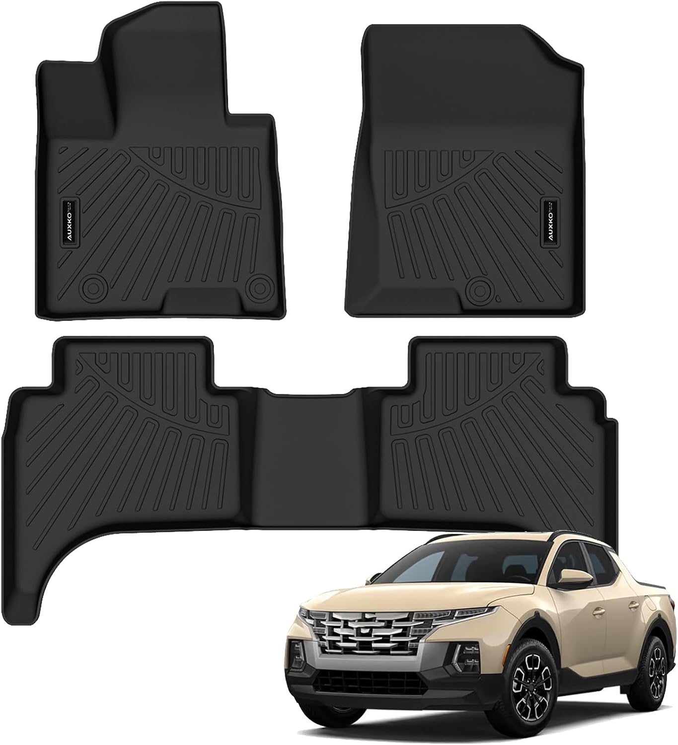 Auxko All Weather Floor Mat & Cargo Mat Fit for 2026 2025 2024 2023 2022 Hyundai Tucson Hybrid(Not PHEV) TPE Liner Tucson Accessory Set All Season Odorless Anti-Slip Floor Liner