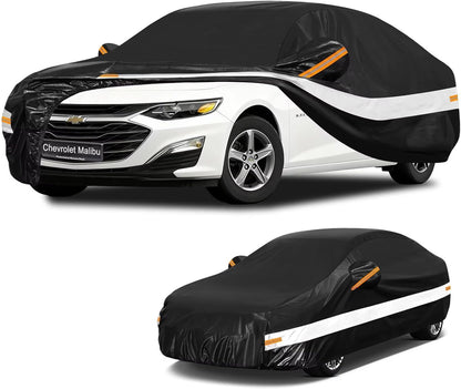 10 Layers Car Cover Custom Fit for Mercedes Benz C Class C250 C300 C43 C63 (1993-2026), Waterproof All Weather for Automobiles, Outdoor Full Cover Sun Dust Rain Protection with Cotton. Black - Colors A