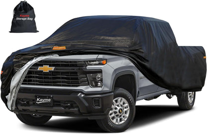 Kayme Sedan Car Cover Waterproof All Weather for Automobiles - See Vehicle Size Chart for Accurate Fit - Outdoor Full Exterior Cover Sun Rain Snow UV Protection with Zipper. Size A4 (See Size Chart)