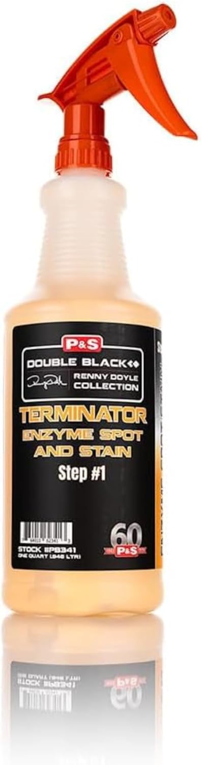 P & S PROFESSIONAL DETAIL PRODUCTS Terminator Enzyme Spot & Stain Remover – Professional Upholstery & Carpet Cleaner, Eliminates Grease, Dirt, Protein-Based Stains, Fresh Scent - 1 Gallon