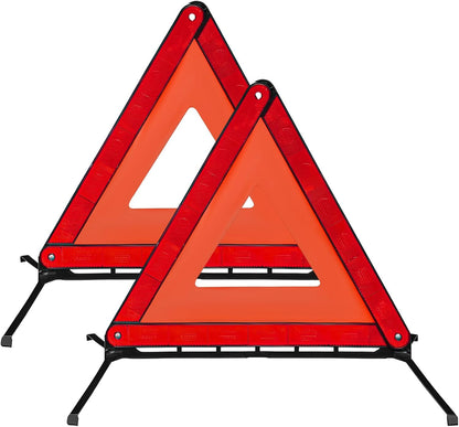 Reflective Warning Triangle, Foldable Emergency Warning Frame Triangle with Storage Case, Roadside Hazard Sign Safety Reflector for Auto Breakdown, Car Accessories