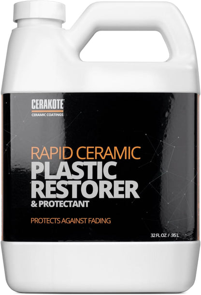 Cerakote Rapid Ceramic Plastic Restorer and Protectant - 50 Wash Rating - Protects New Trim - Restores Faded Plastic - Non-Greasy Finish - Ceramic Spray Coating for Cars and Trucks