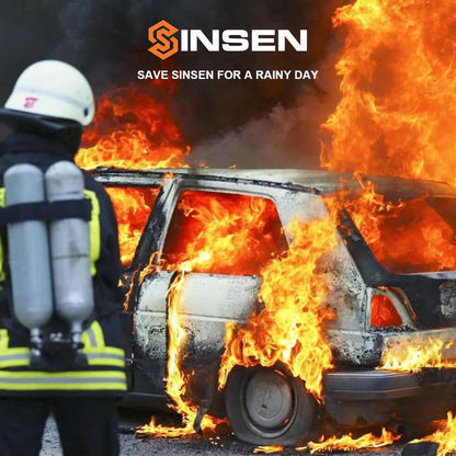 SINSEN Car Safety Hammer Flashlight, Tactical Emergency Rescue Tool, LED High Lumens Rechargeable Solar Powered Escape Kit, Window Glass Breaker and Seatbelt Cutter, Self Defense Multi-Function Torch