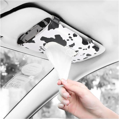 Fredysu Car Visor Tissue Holder, Sun Visor Napkin Holder Backseat Tissue Case, Premium Car Tissue Box for car, Vehicle (Black)